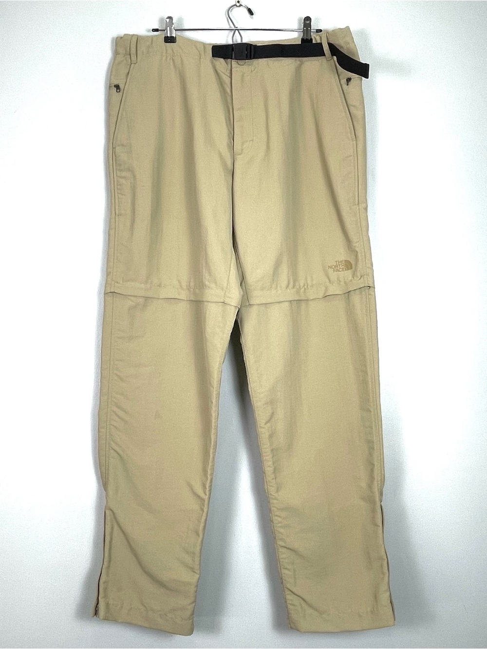 THE NORTH FACE Mens Nylon Convertible Tan Pants Zip Pockets BeltOutdoor 38 x 32